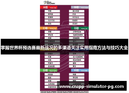 掌握世界杯预选赛最新战况的多渠道关注实用指南方法与技巧大全